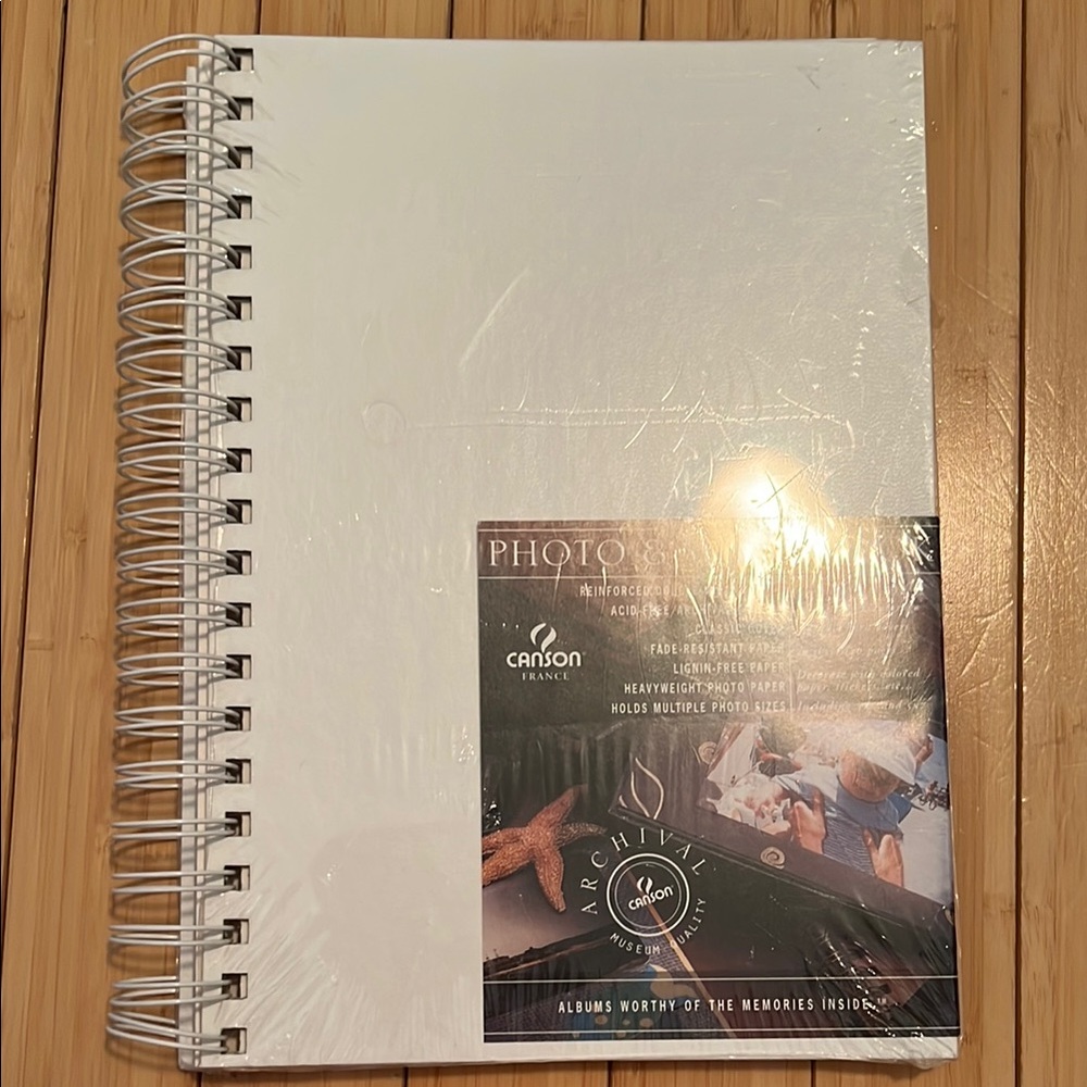 Canson france photo scrapbook album 7x10” white spiral bound acid free archival